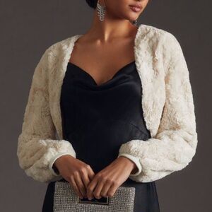 MAEVE FAUX FUR SHRUG (New With Tag) Gorgeous touch. Beautifully crafted.